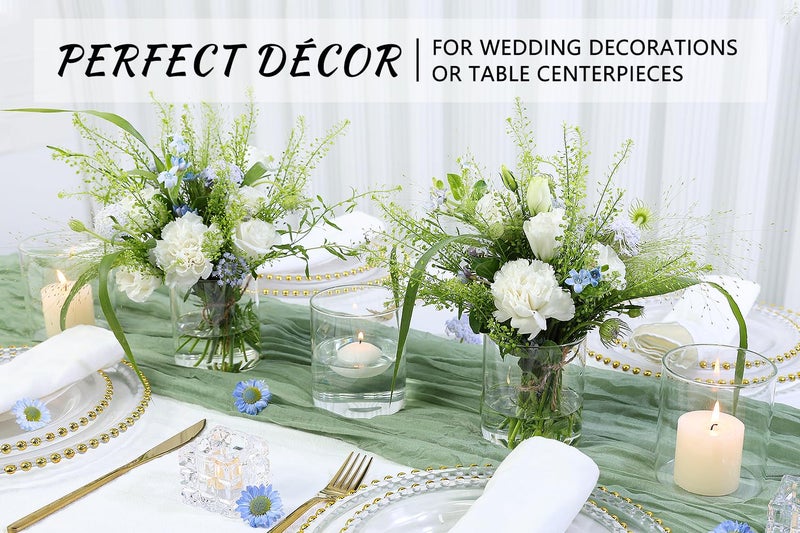 SUPMIND 12Pcs Glass Cylinder Vase for Centerpieces 5 Inch Clear Flower Vases Bulk, Glass Hurricane Candle Holder Small Floral Vases for Table, Floating Candle Vase for Wedding Home DÃ©cor - Image 3