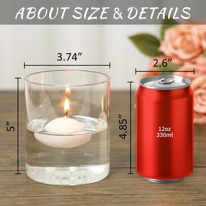 SUPMIND 12Pcs Glass Cylinder Vase for Centerpieces 5 Inch Clear Flower Vases Bulk, Glass Hurricane Candle Holder Small Floral Vases for Table, Floating Candle Vase for Wedding Home DÃ©cor - Image 2