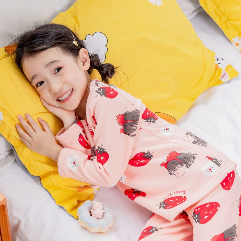 Fleece-Lined Children'S Thermal Underwear Boys' Thickened Autumn Clothes Long Pants Suit Girls' Pajamas Children'S - Image 3