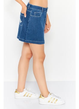 Esprit x Rest and Recreation Women Plain Denim Skirt, Blue  - Image 3