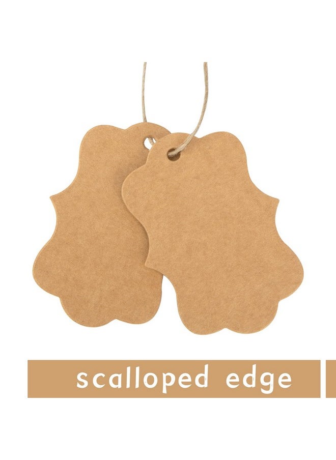 SallyFashion 150Pcs Brown Paper Kraft Gift Tags With String For Gift Wrapping Price Cookies Cupcake Tags  - Image 3