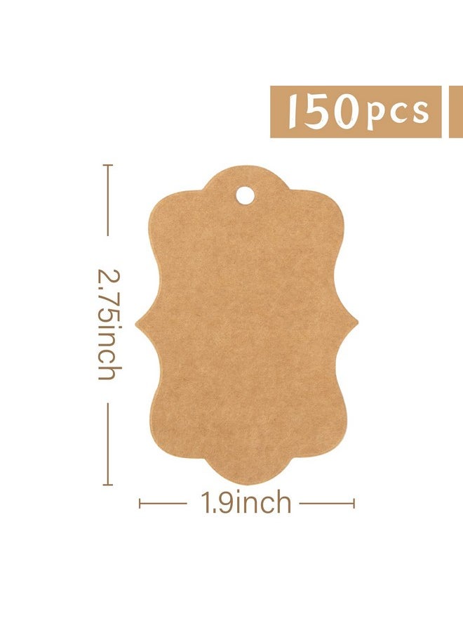 SallyFashion 150Pcs Brown Paper Kraft Gift Tags With String For Gift Wrapping Price Cookies Cupcake Tags  - Image 2