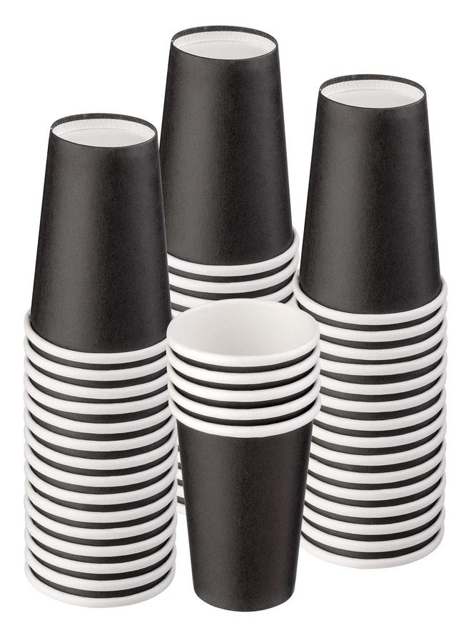 Mnuizu 50 Pack 3 oz Paper Cups, Disposable Bathroom Cups, Mouthwash Cups, Small Paper Cups Ideal for Bathroom, Party, Picnic etc. (Black) - Image 1