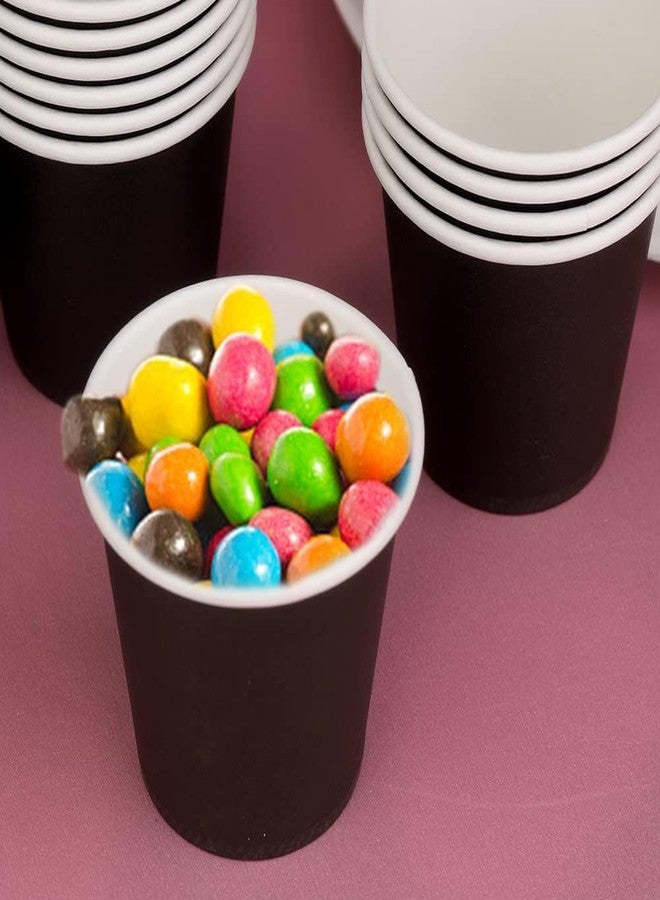 Mnuizu 50 Pack 3 oz Paper Cups, Disposable Bathroom Cups, Mouthwash Cups, Small Paper Cups Ideal for Bathroom, Party, Picnic etc. (Black) - Image 4