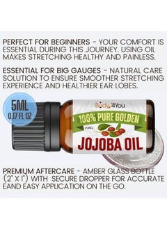 BodyJ4You 2Pc Piercing Aftercare Set - Ear Stretching Balm Jojoba Oil - Gauges Earlobes Taper Plug Expander - Nose Septum Lip Tragus Belly Ring - Soothe Moisturize Skin Natural Recovery  - Image 5