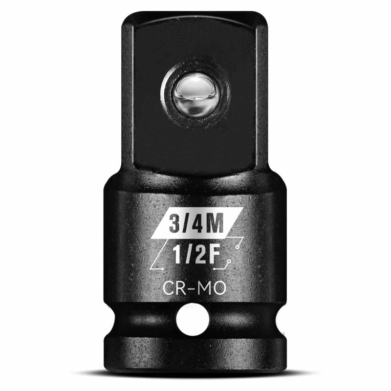 BLACKROBOT 1/2â€F To 3/4â€M Impact Socket Adapter, Cr-Mo Steel Exceeds ANSI Standards, Square Drive Reducer for Impact Driver Wrench - Image 1