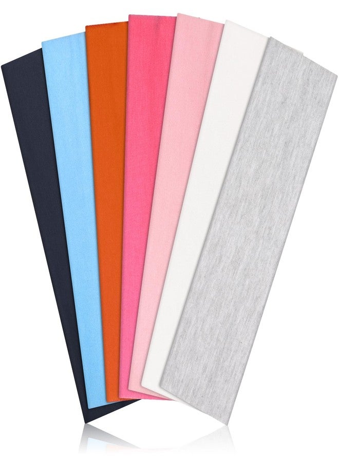 DiyJibb Headbands for Women, Stretchy Non Slip Soft Cotton Cloth Hair Bands for Sports, Workout, Yoga and Running, 7pcs - Image 1