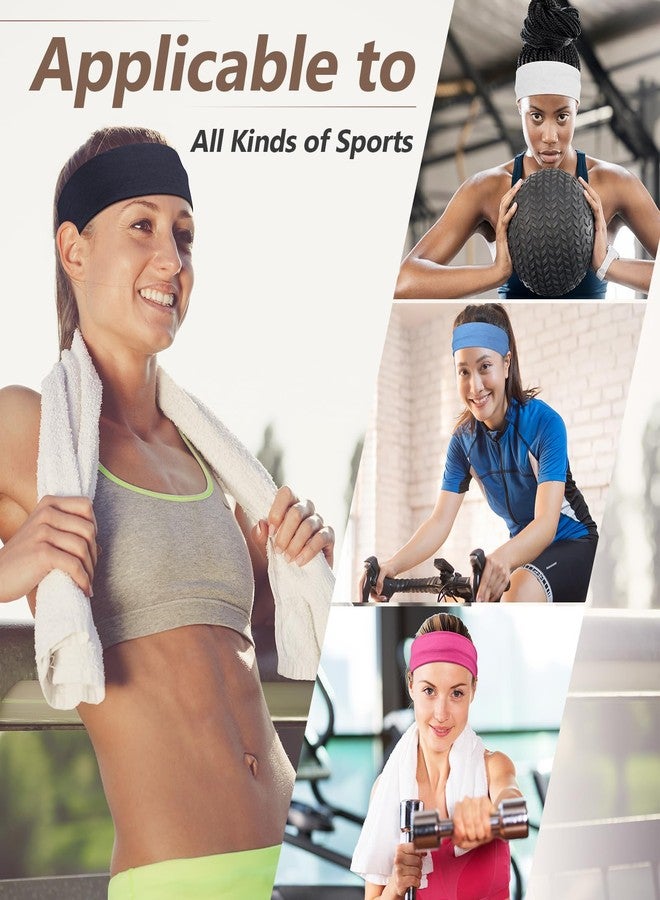 DiyJibb Headbands for Women, Stretchy Non Slip Soft Cotton Cloth Hair Bands for Sports, Workout, Yoga and Running, 7pcs - Image 3
