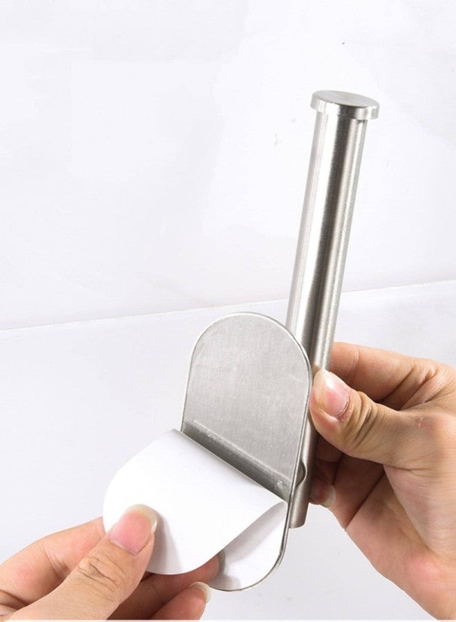 DEKMILE Silvery Adhesive Wall Mount Toilet Paper Holder Stainless Steel - Image 3