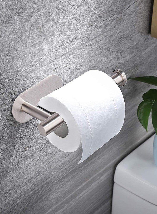 DEKMILE Silvery Adhesive Wall Mount Toilet Paper Holder Stainless Steel - Image 1