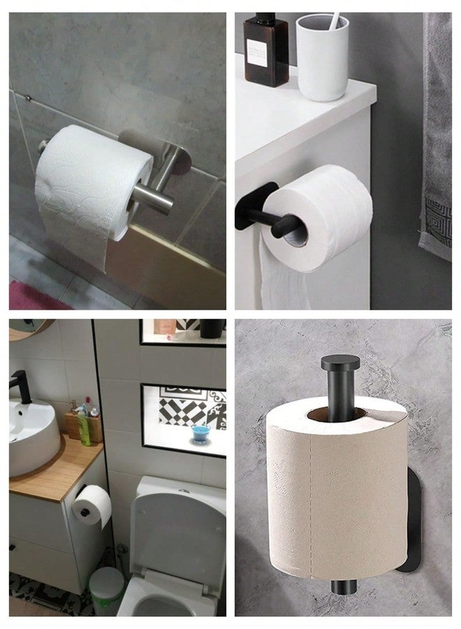 DEKMILE Silvery Adhesive Wall Mount Toilet Paper Holder Stainless Steel - Image 5