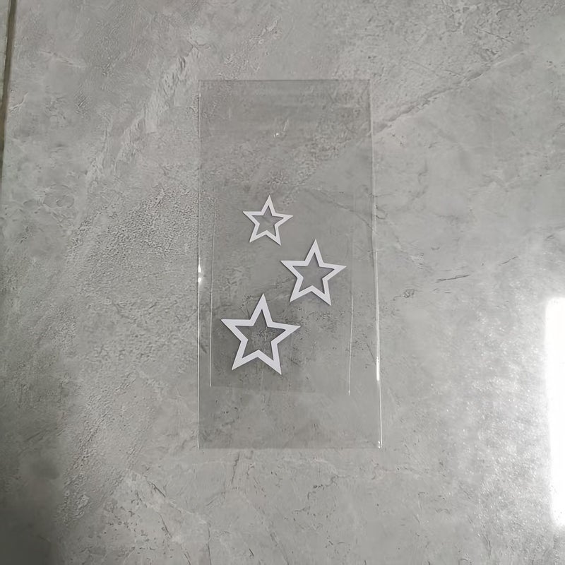 3 قطع من ملصقات السيارة الفينيلية البيضاء على شكل نجمة خماسية - Image 4