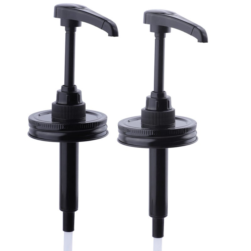 GMEPOCH Mason Jar Syrup & Sauce Honey Dispenser Pump Lids For Regular Mouth (2 Pack)  Airtight & Leak-Proof Kitchen Food Grade Coffee Syrup Dispenser Pump (Jar Not Included) - Image 1