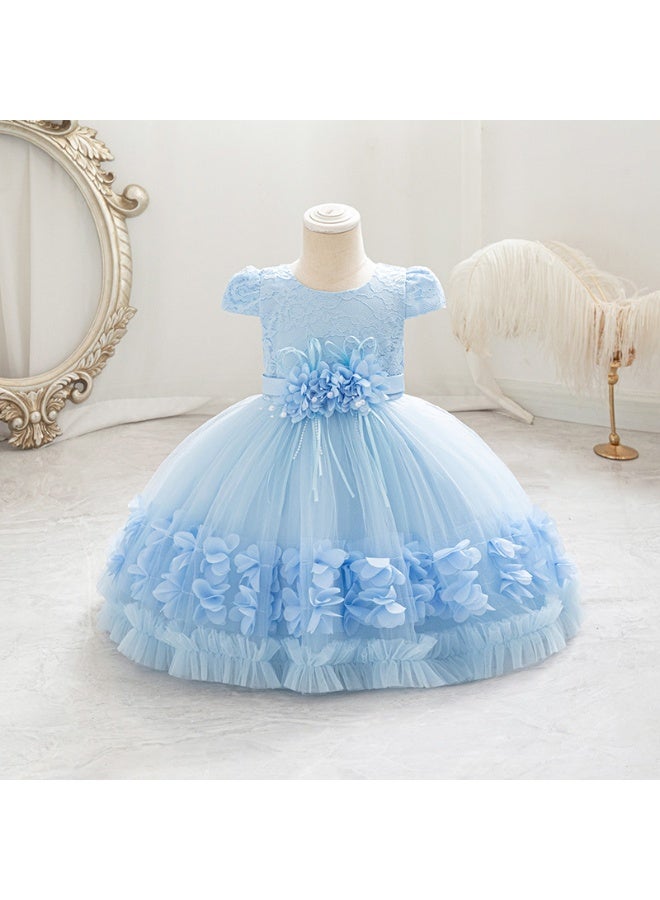 فستان أميرة لتعميد الأطفال الصغار مزين بالدانتيل وقوس، فساتين حفلات عيد الميلاد للبنات، فساتين للمواليد الجدد، فساتين كرات رأس السنة الجديدة - Image 1