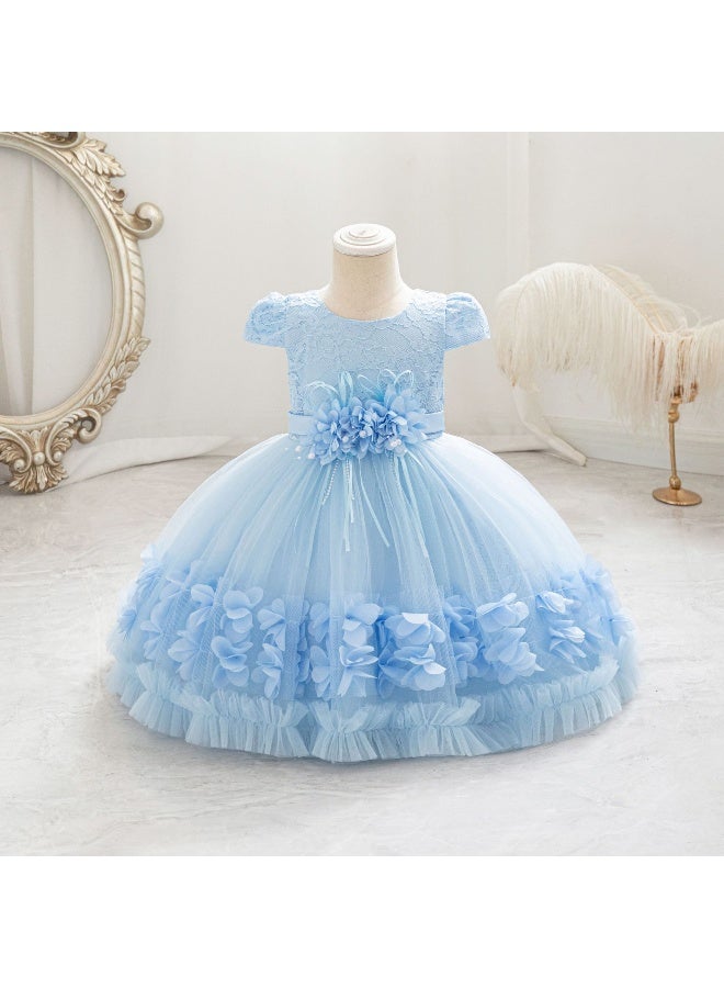 فستان أميرة لتعميد الأطفال الصغار مزين بالدانتيل وقوس، فساتين حفلات عيد الميلاد للبنات، فساتين للمواليد الجدد، فساتين كرات رأس السنة الجديدة - Image 2