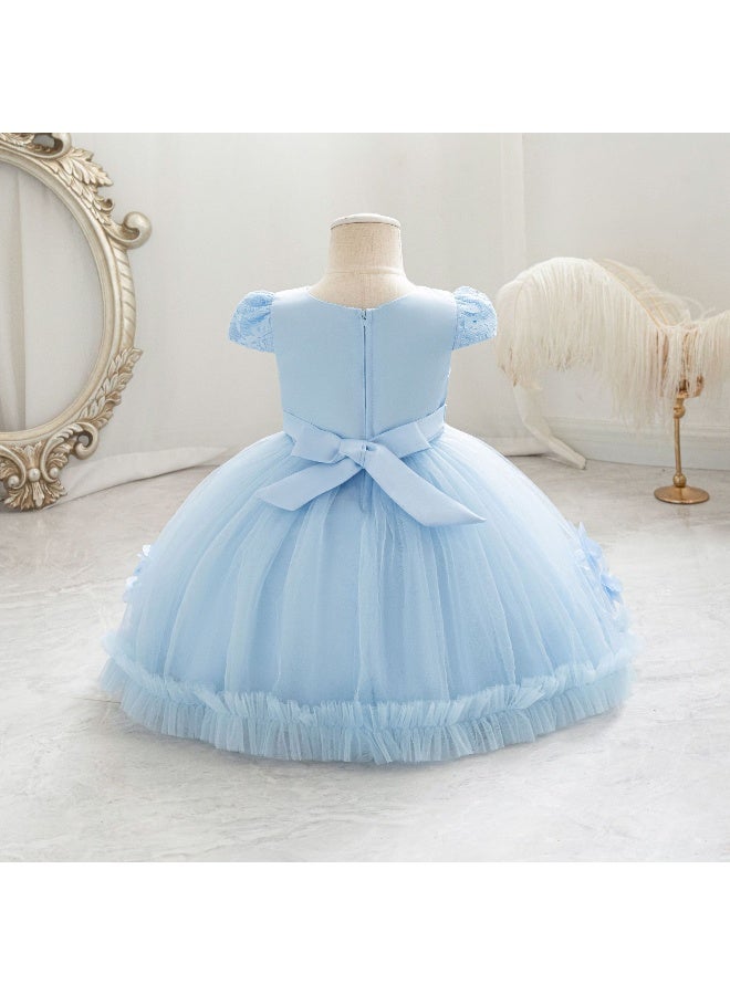 فستان أميرة لتعميد الأطفال الصغار مزين بالدانتيل وقوس، فساتين حفلات عيد الميلاد للبنات، فساتين للمواليد الجدد، فساتين كرات رأس السنة الجديدة - Image 3