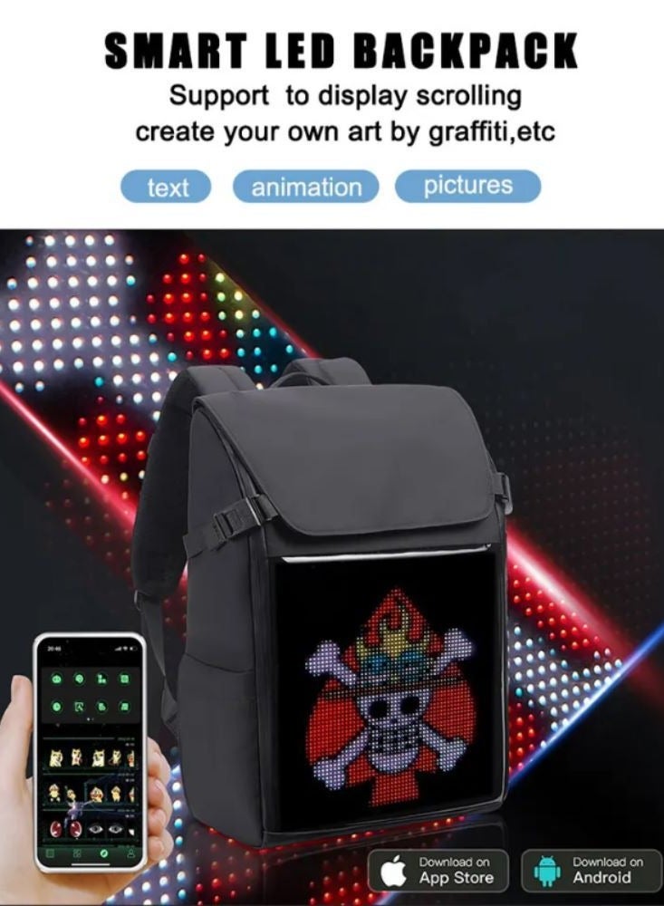 LED Display Backpack with Programmable Screen 15.6 Inches Laptop Bag - Image 4