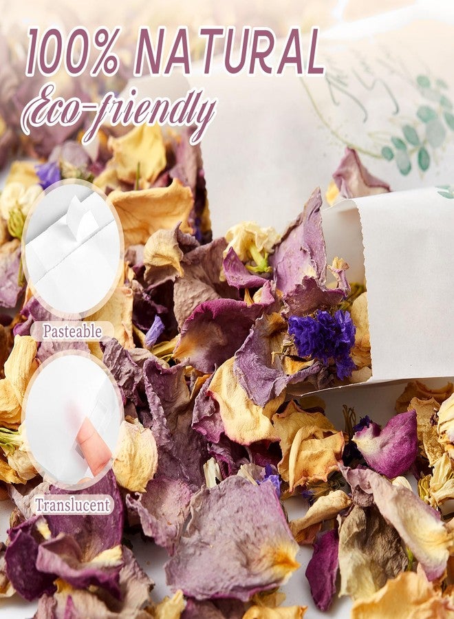 Suncalla 100 Pcs Biodegradable Flower Petals Wedding Confetti Bags 330g Real Dried Flowers Petals Jasmine, Lavender & Rose Mix Petal for Flower Girls to Throw Wedding Decor & Send off Ideas - Image 3