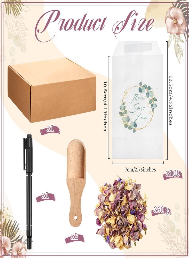 Suncalla 100 Pcs Biodegradable Flower Petals Wedding Confetti Bags 330g Real Dried Flowers Petals Jasmine, Lavender & Rose Mix Petal for Flower Girls to Throw Wedding Decor & Send off Ideas - Image 2