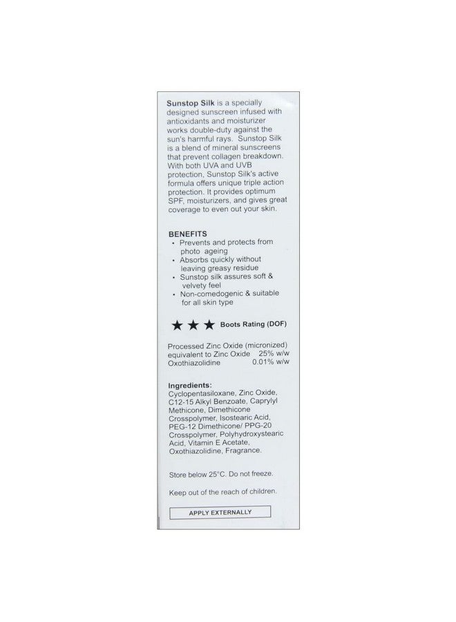 SUNSTOP Silk Spf 58+ Sunscreen Cream 60 Gm  - Image 3