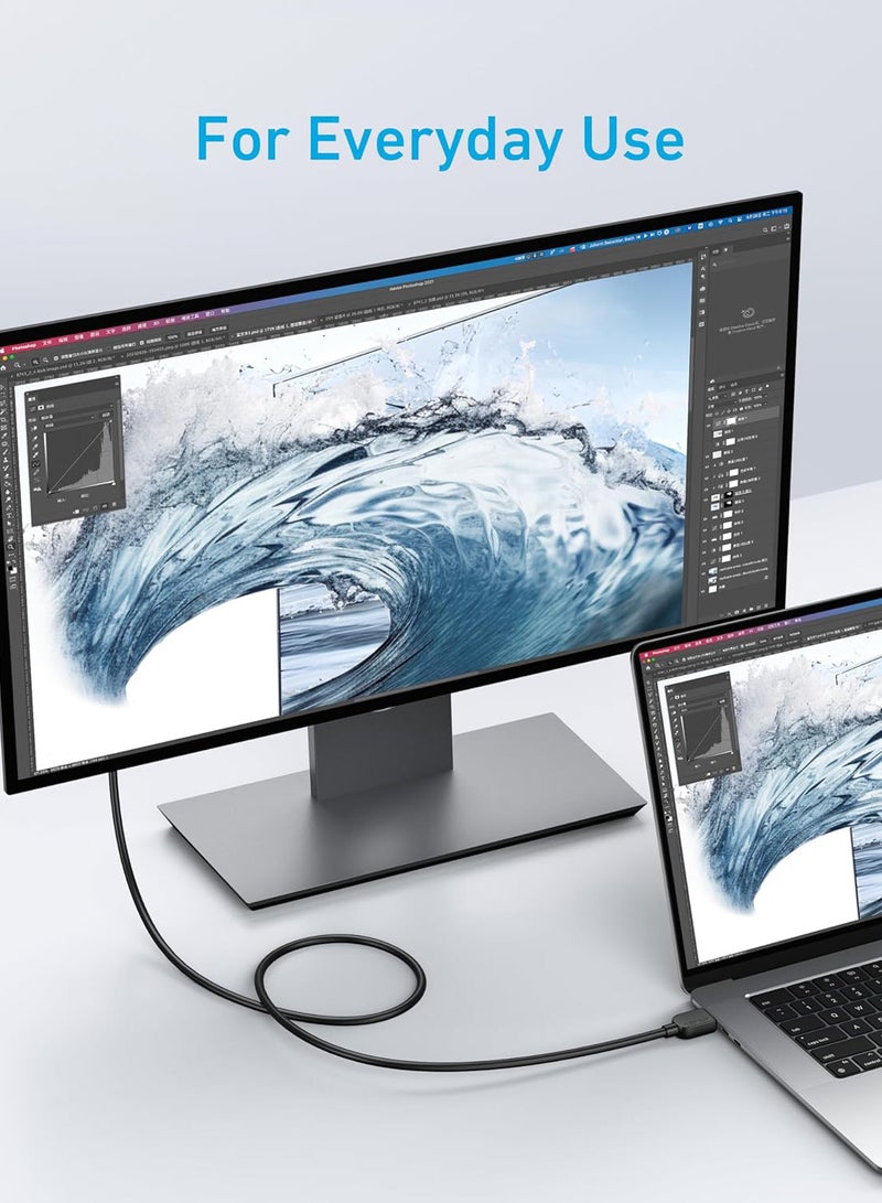 Anker HDMI Cable 8K@60Hz, 6ft Ultra HD 4K@120Hz HDMI to HDMI Cord, 48 Gbps Certified Ultra High-Speed Durable Cable with HDMI 2.1 and HDR, Compatible with Playstation 5, Xbox, Samsung TVs, and More - Image 5