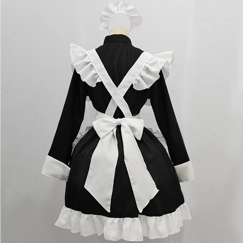 Japanese Orthodox European Style Maid Costume Plus Size Long Sleeve Men'S And Women'S Wear Women'S Big Brother Black And White Anime Cos Maid - Image 5