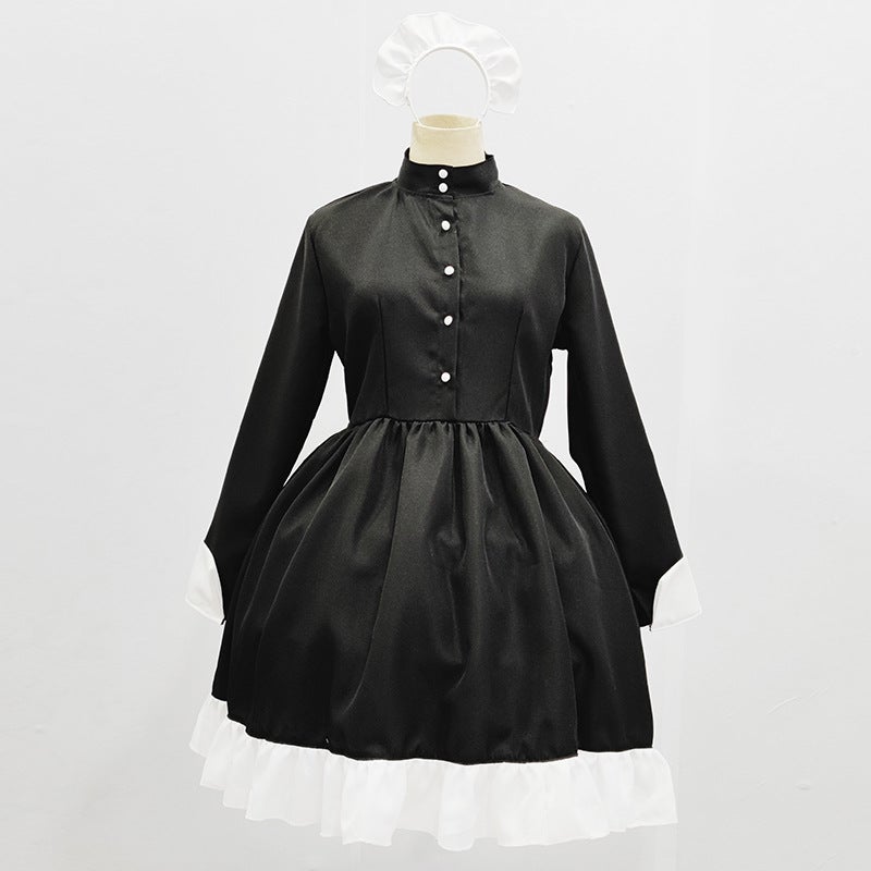 Japanese Orthodox European Style Maid Costume Plus Size Long Sleeve Men'S And Women'S Wear Women'S Big Brother Black And White Anime Cos Maid - Image 4