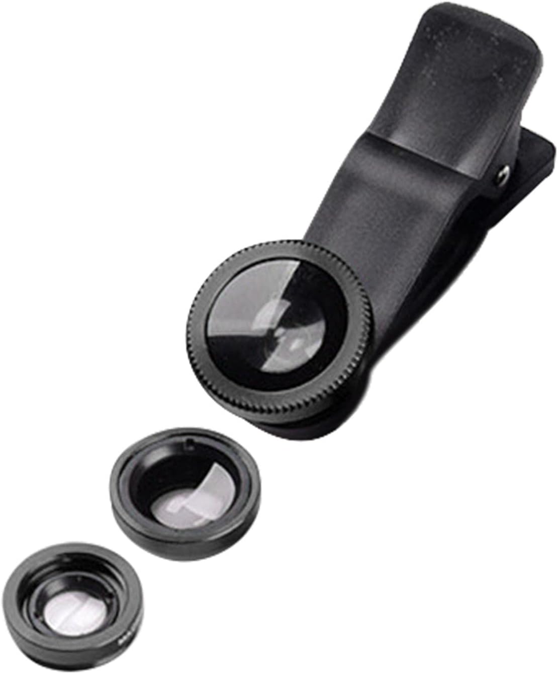 Mobile Phone Camera Lens Kit,3in1 HD Phone Lens with Clip Fisheye 0.67X Wide Angle Macro Lens Universal Detachable Clamp for Smartphone Tablet