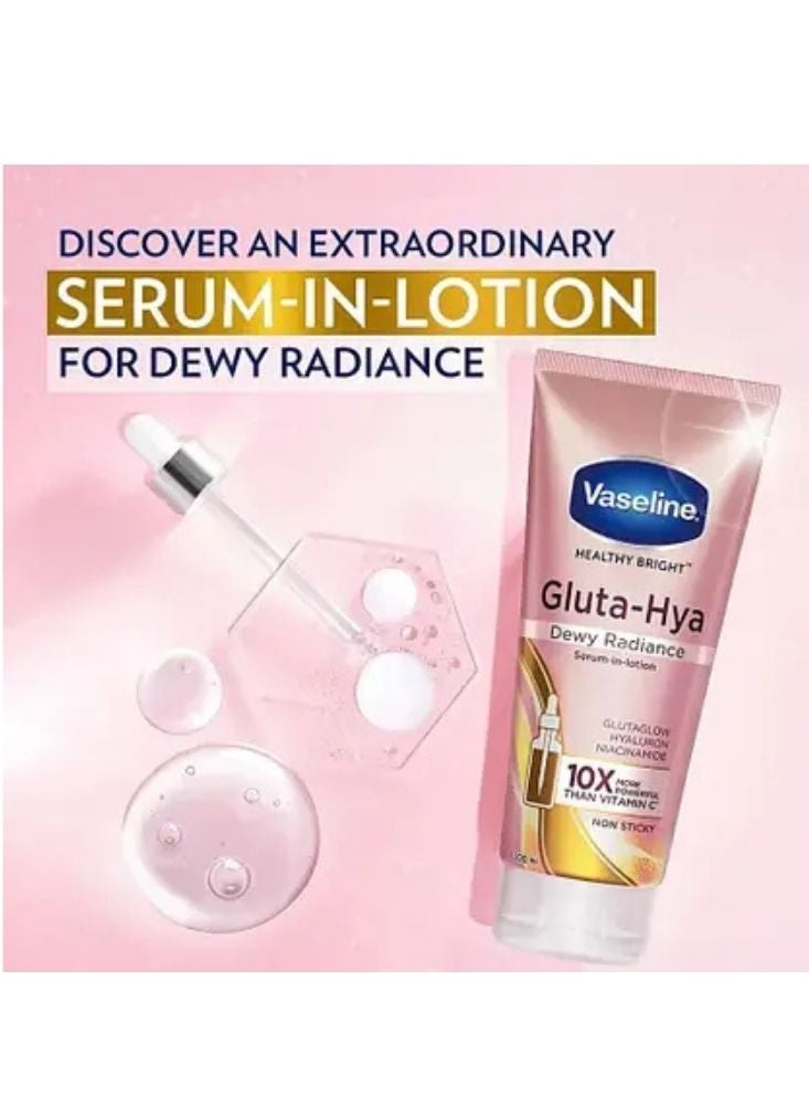 Vaseline Gluta-Hya Serum Burst Lotion Dewy Radiance – Brightening Body Lotion with Glutathione & Hyaluronic Acid - Image 3