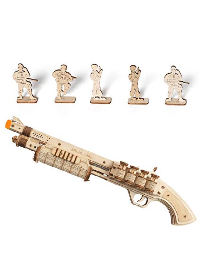 ROKR 3D Wooden Puzzles Model Kit Toy Gift Mechanical Model Brain Teaser For Adults To Build Gift For Friends And Family (Shotgun Toy) - Image 1
