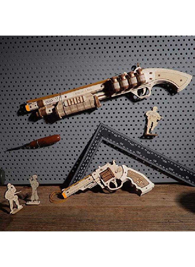 ROKR 3D Wooden Puzzles Model Kit Toy Gift Mechanical Model Brain Teaser For Adults To Build Gift For Friends And Family (Shotgun Toy) - Image 5
