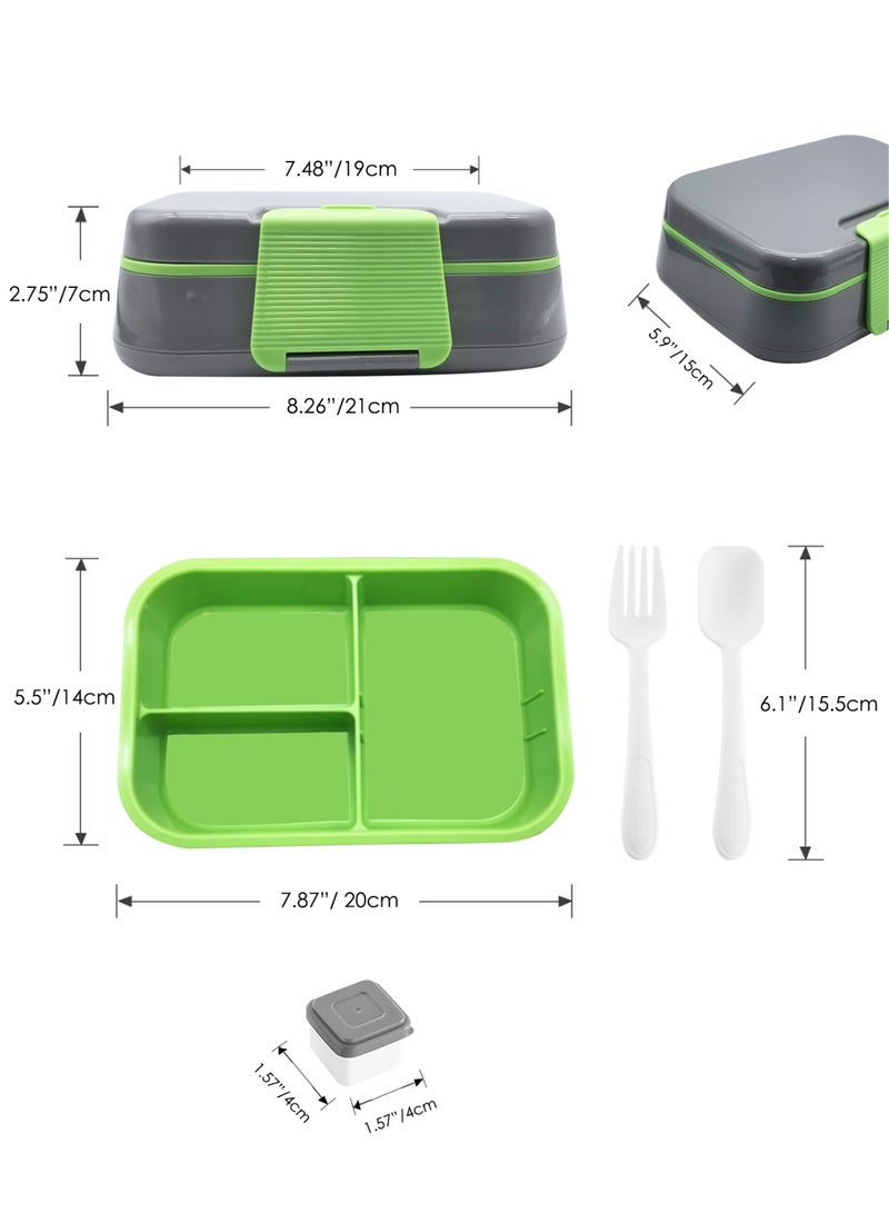 DB Innov. Lunch Box for Kid School, Bento Box with 3 Compartments, Leak-proof Food Container, Snack Box for Kids Adults Girls & Boys - Image 2