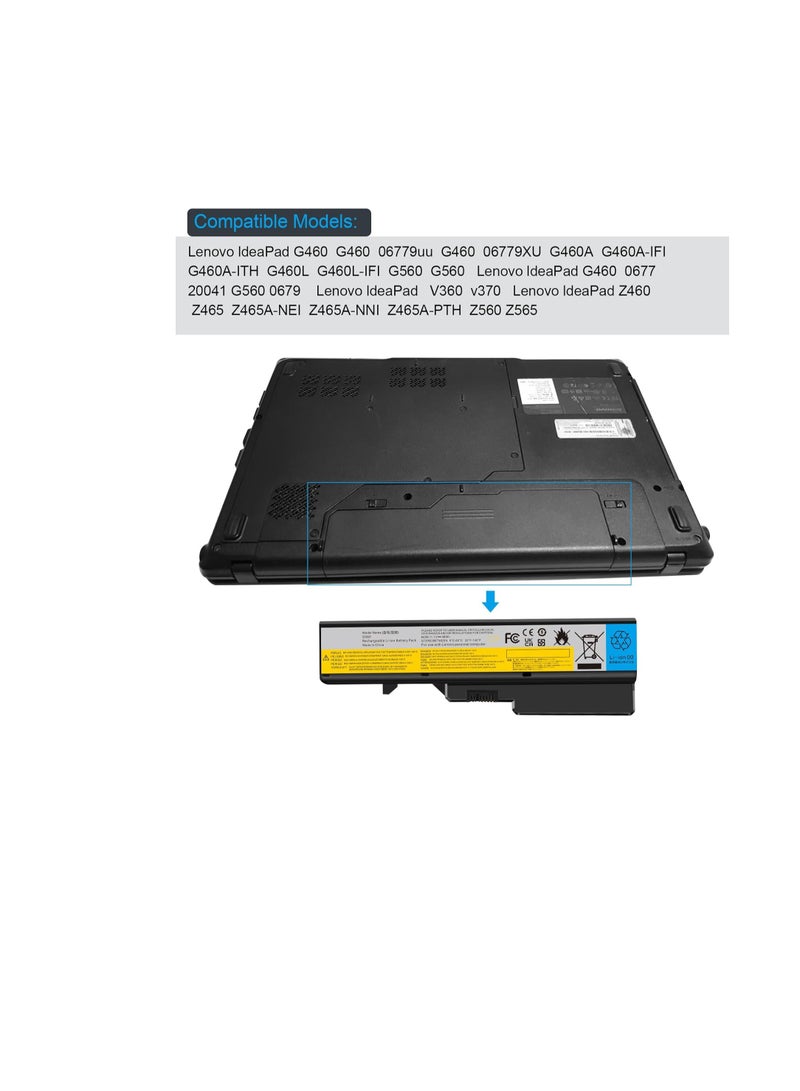 Terabyte Laptop Battery for Lenovo G460 G465 G470 G475 G560 G565 G570 B470 B570 IdeaPad V360 V370 V470 V570 Z370 Z460 Z465 Z470 Z475 Z560 Z570 Z575 L09S6Y02 L08S6Y21 L09C6Y02 L09L6Y02 L09M6Y02 - Image 5