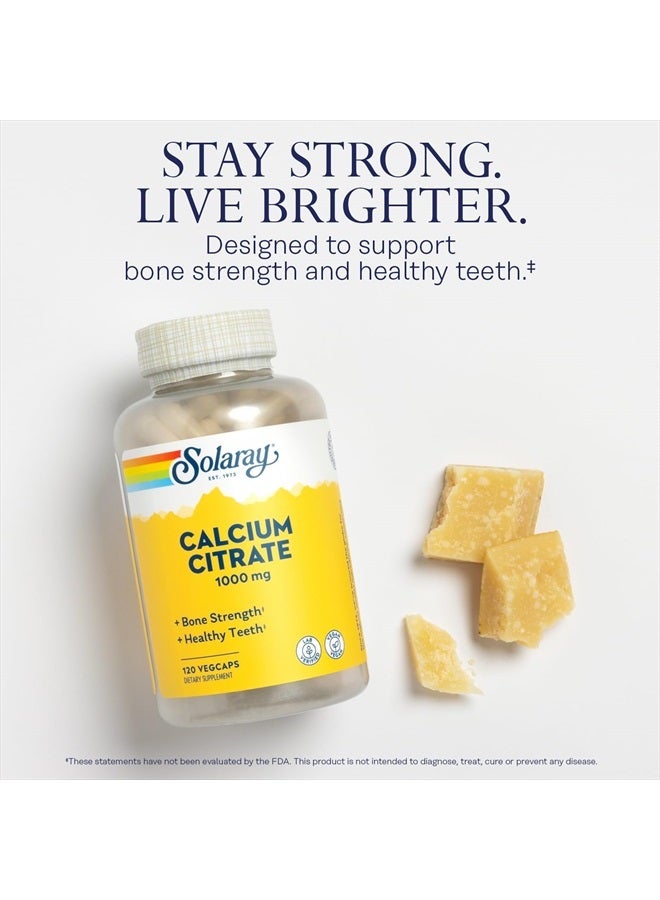 SOLARAY سولاري كالسيم سترات 1000 ملغ - مكمل كالسيم مخلب - يدعم قوة العظام والأسنان الصحية - سهل الهضم - ضمان 60 يومًا، نباتي - 30 حصة، 120 كبسولة نباتية - Image 3