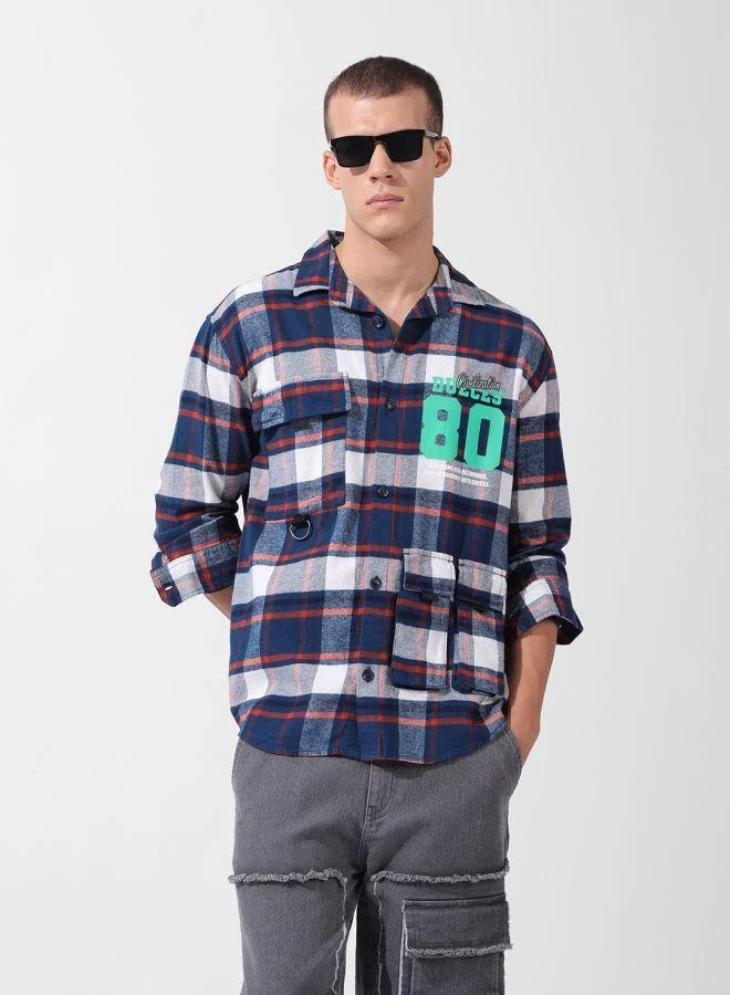 The Indian Garage Co Men Relaxed Fit Graphic Printed Cutaway Collar Full Sleeves Shirt