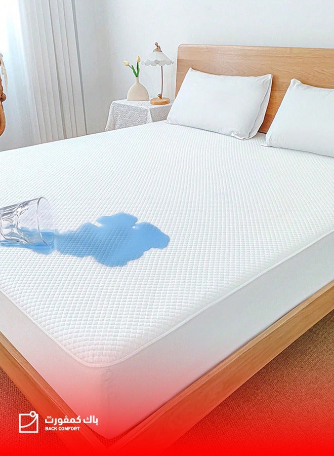 باك كومفرت باك كمفورت | واقي مرتبة سرير منشفة عازل للماء 100% بحواف مطاطية قياس 200×90 سم - Image 1
