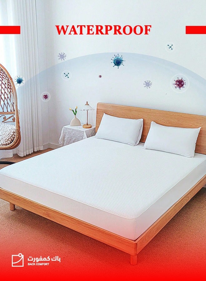 باك كومفرت باك كمفورت | واقي مرتبة سرير منشفة عازل للماء 100% بحواف مطاطية قياس 200×90 سم - Image 2