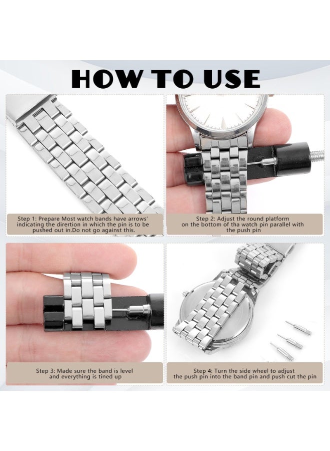 Watch Link Removal Tool Kit | Professional Watch Band Pin Remover & Bracelet Sizing Adjuster | Durable Iron Watch Repair Tool Set with Replacement Pins for DIY Watch Adjustment - Image 3