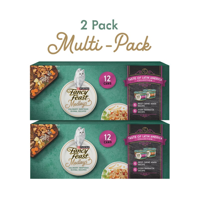 Fancy Feast Purina Fancy Feast Medleys Latin America Wet Cat Food Variety Pack - (Pack of 2) 12 ct. Cans - Image 2