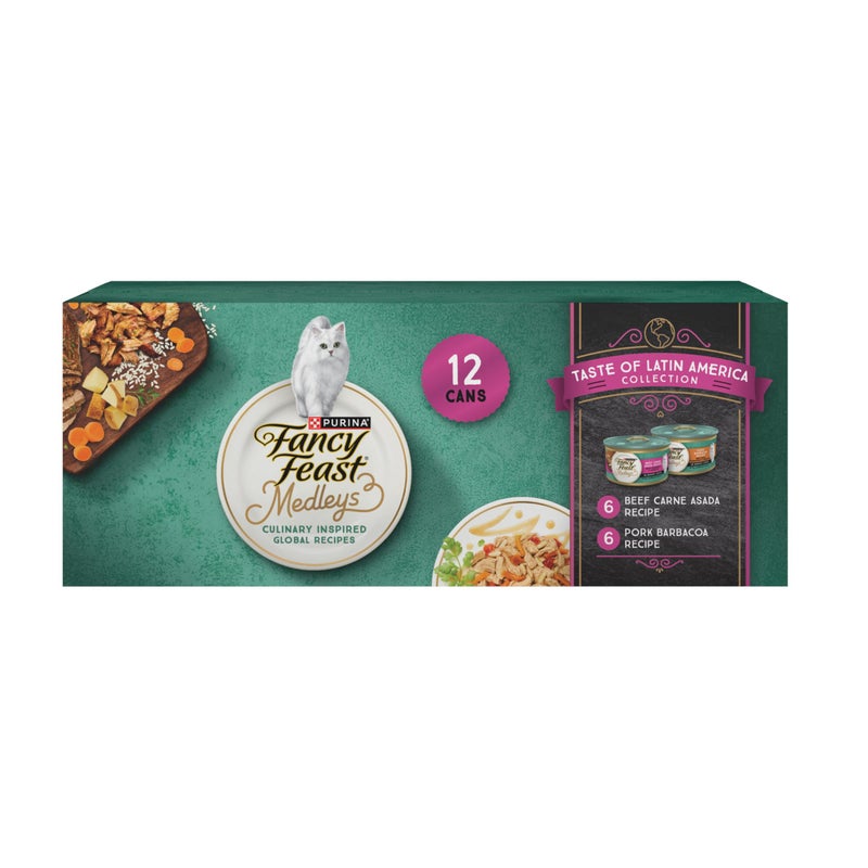 Fancy Feast Purina Fancy Feast Medleys Latin America Wet Cat Food Variety Pack - (Pack of 2) 12 ct. Cans - Image 1