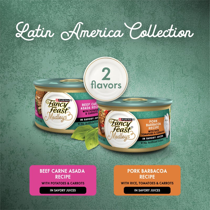 Fancy Feast Purina Fancy Feast Medleys Latin America Wet Cat Food Variety Pack - (Pack of 2) 12 ct. Cans - Image 3