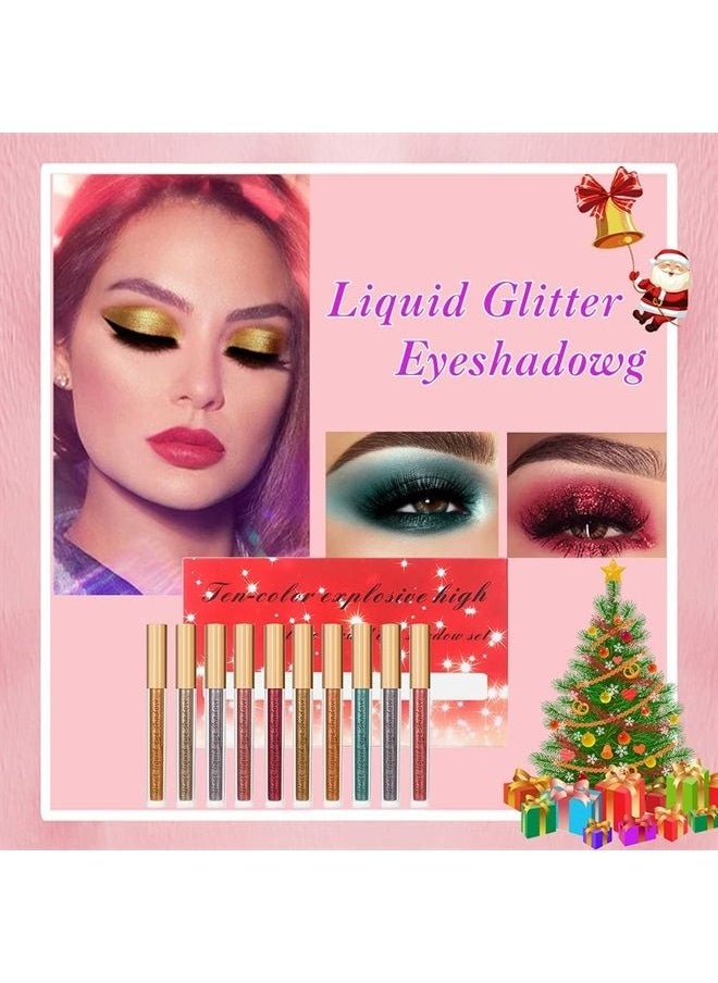 10 Colors Glitter Liquid Eyeshadow Set ,Metallic Shimmer Naked Smokey blast EyeMakeup Long Lasting Waterproof Sweatproof Eyeshadow Quick-Drying Sparkling Non-smudge Eyeshadow Kits - pzsku/ZB2C9CA570BC6032F075EZ/45/_/1686747646/a9a2b3fe-19d3-4d50-a806-9c8eb9798798