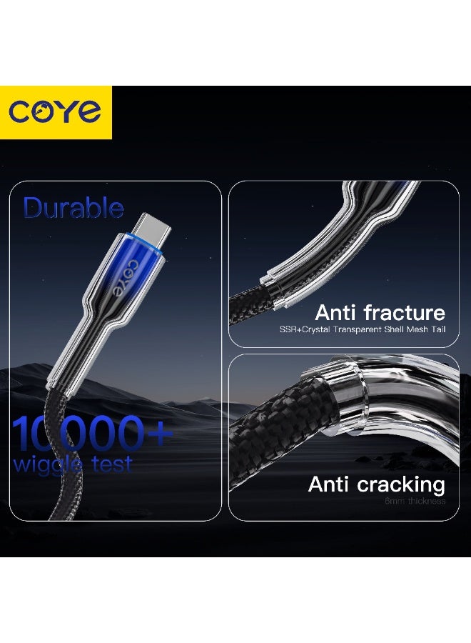 كابل شحن سريع COYE CM-21 بقدرة 30 واط من Type-C إلى Lightning بطول 1 متر - أسود - Image 3