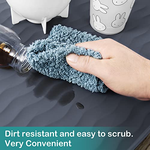 URMONA Waterproof Silicone Under Sink Mat 34'' x 22'' Shelf Liner for Kitchen and Bathroom, Cabinet and Counter Protector, Storage and Organizers, Litter Mat, Pet Cat Puppy Essentials(Dark Grey) - Image 4