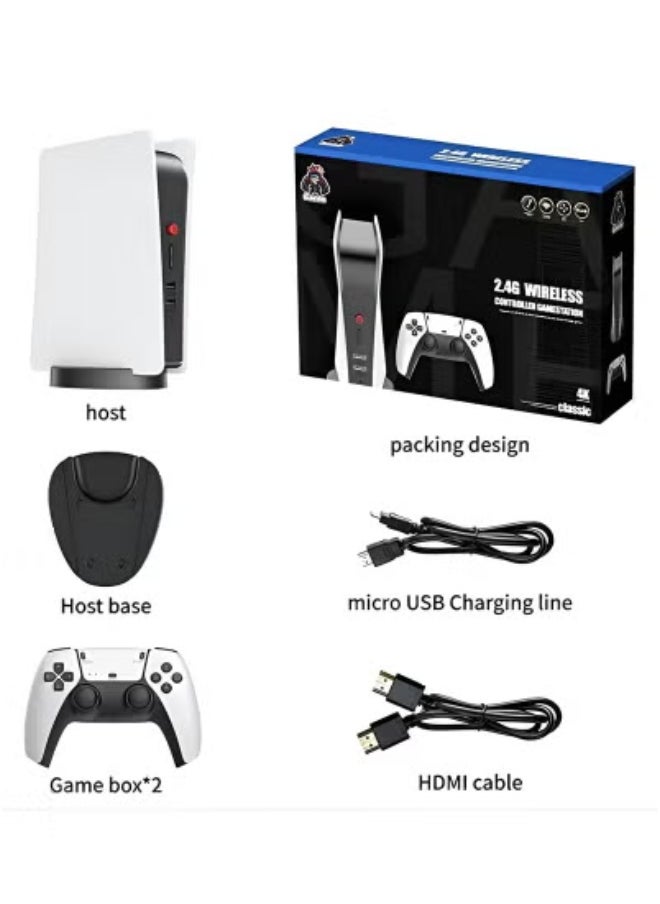 2.4G Wireless Retro Game Console with Dual Controllers – Plug & Play Game Stick with 4K HD HDMI Output | Classic Gaming for PC, Smart TV, Android & Monitor | 2 Player Gamepad with Long Battery Life | Ergonomic & Portable Design for Home & Travel
