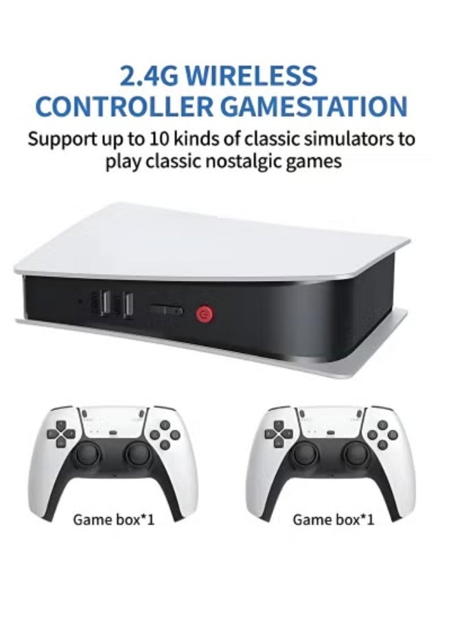 2.4G Wireless Retro Game Console with Dual Controllers – Plug & Play Game Stick with 4K HD HDMI Output | Classic Gaming for PC, Smart TV, Android & Monitor | 2 Player Gamepad with Long Battery Life | Ergonomic & Portable Design for Home & Travel