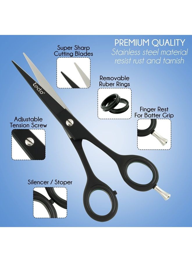 tecto Hair Cutting Scissors 6.6 inches - Professional Stainless Steel Barber Scissors, Extra Sharp Hair Cutting Shears, Premium hair scissors For Men, Women, Kids & Adults with Free Leather Case - Image 3