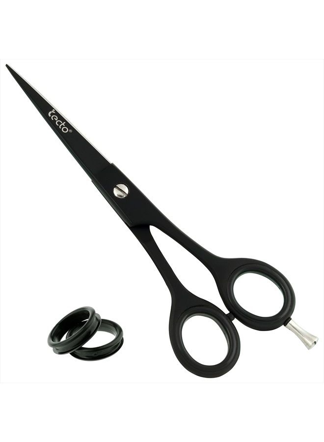 tecto Hair Cutting Scissors 6.6 inches - Professional Stainless Steel Barber Scissors, Extra Sharp Hair Cutting Shears, Premium hair scissors For Men, Women, Kids & Adults with Free Leather Case - Image 2
