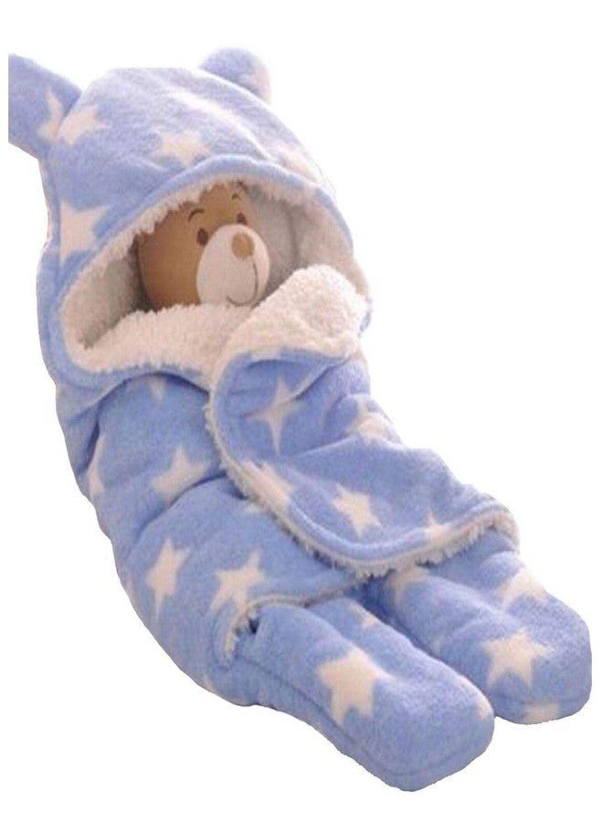 First Kick New Born Baby Blanket Pack of Super Soft Wearable Baby Wrapper Durable Fleece Polyester Cum Baby Sleeping Bag for Baby Boys, Baby Girls, Babies (76cm x 70cm, 0-6 Months) Grey Blue - Image 2