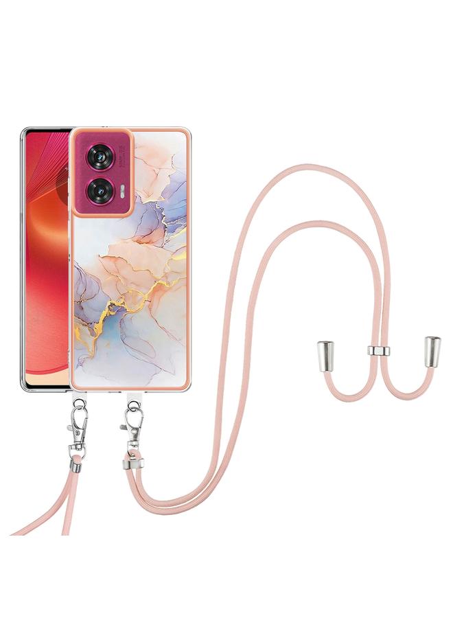 اس-توب جراب لهاتف Motorola Edge 50 Fusion بنمط طلاء كهربائي IMD TPU مقاوم للصدمات مع حبل للرقبة - Image 2